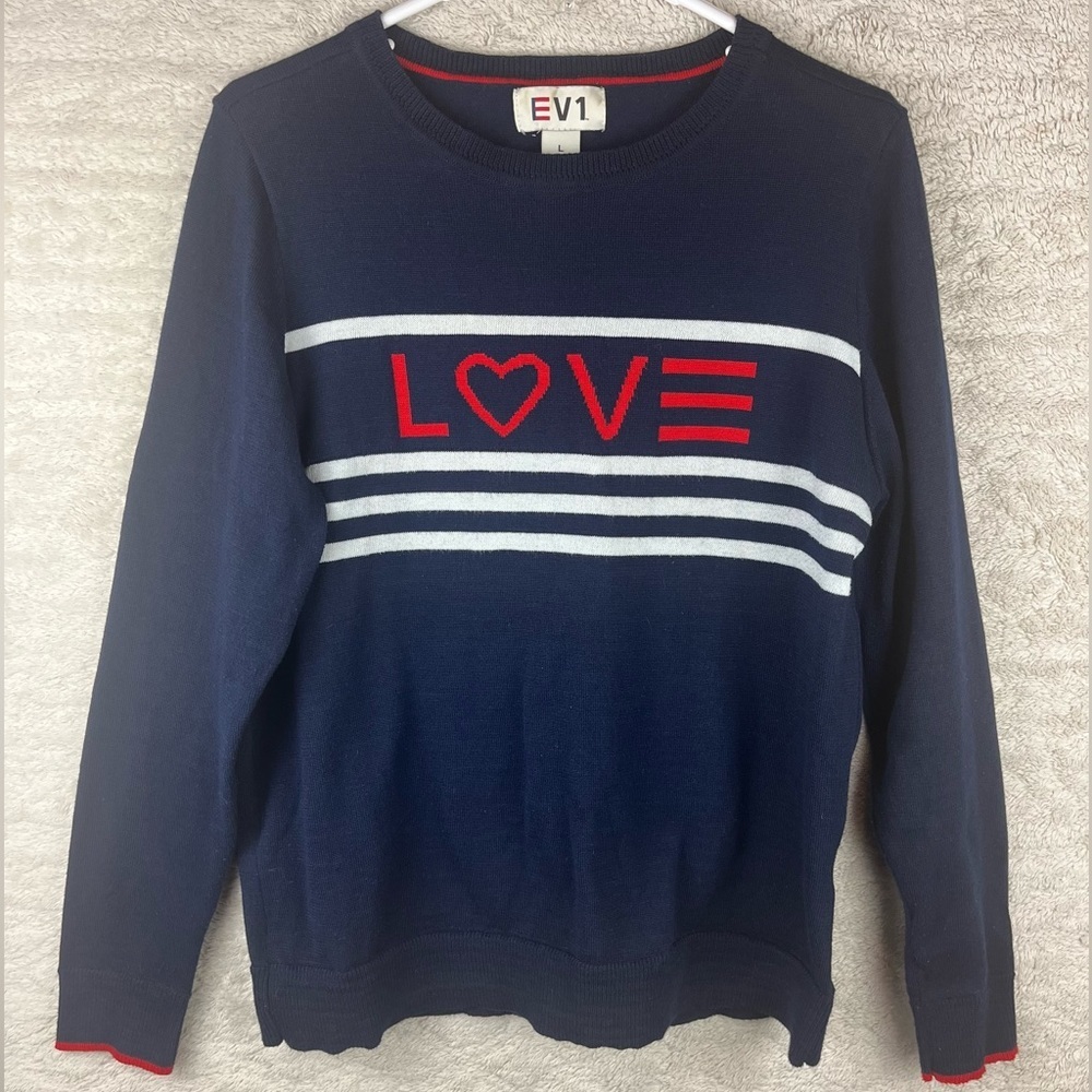 EV1 Navy Blue Love Sweater